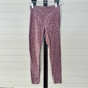 Athleta Women’s Mauve Leopard Print High Rise Leggings Size Small Animal Print